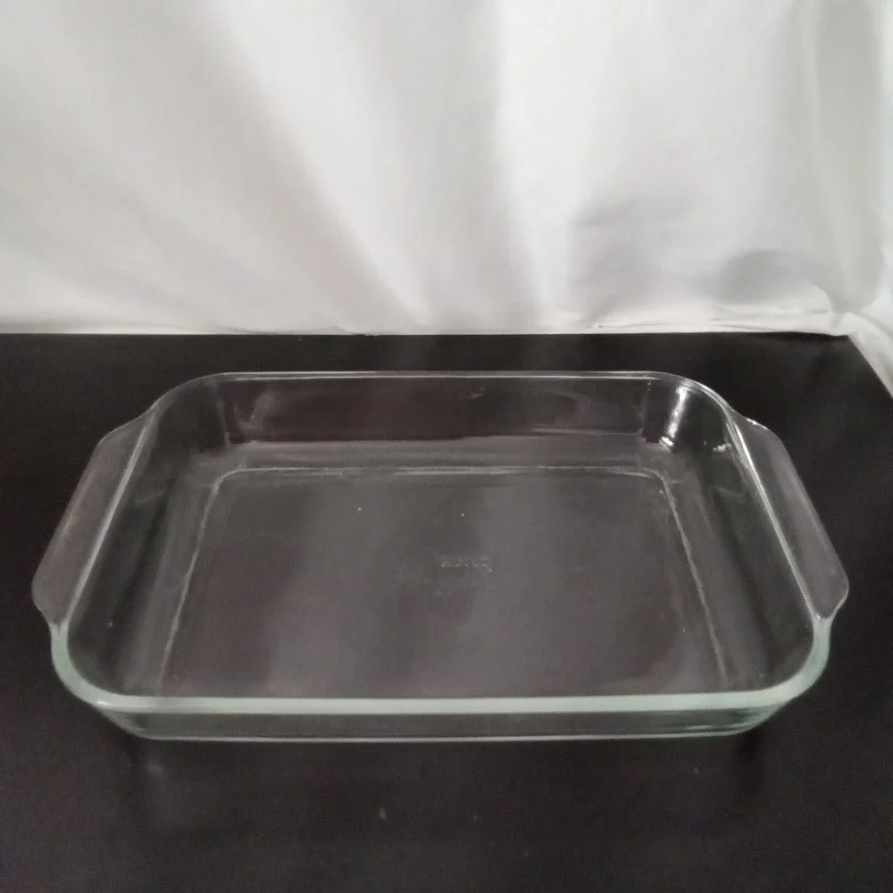 Pyrex 233 Clear Glass 3 Quart Oblong Baking Dish 13x9x2 USA Made Casserole Pan